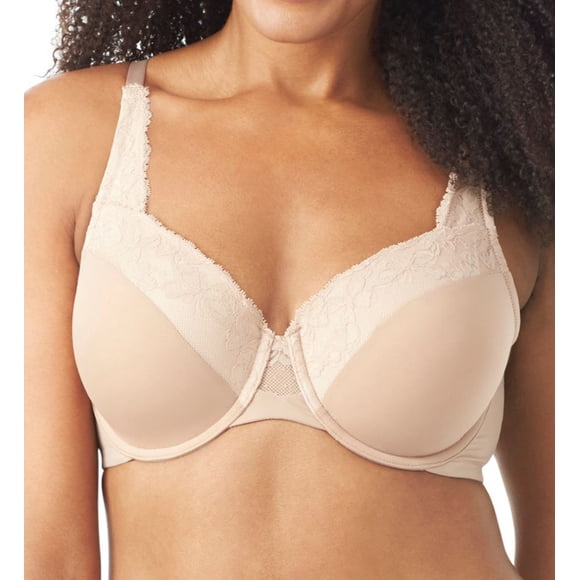 Women's Olga GF7961A Cloud 9 Lace Underwire Contour Bra (Toasted Almond 44DD)
