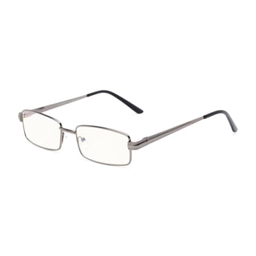 Readers.com Reading Glasses: The Dash Blue Light Reader, Metal rectangle Style for Men and Women