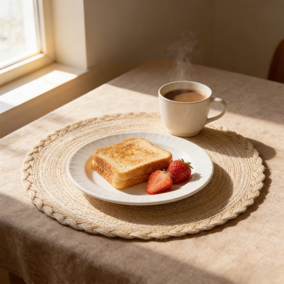 Miogawg Round Placemat Woven Placemats Washable Weave Table Mats For Dining Table Heat Resistive Non-Slide Round Place Mats Home Kitchen Table Mats