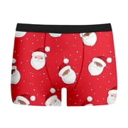 FhsagQ Underwear Men's Underwear Boxers Briefs Cotton Xl Super Fit Male Christmas Day Printed Underwearny Fitting Mid Waist Briefs Mens Underwear Boxers Briefs Super Fit Red XL