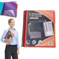 thumbnail image 1 of Ynlkorvg 6/12 Pocket Poly Project Organizer Round Tab Organizer Project Folder Multi Pocket Folder With Pockets Letter Size Back Cover Utility Pouch School Supplies, 1 of 6