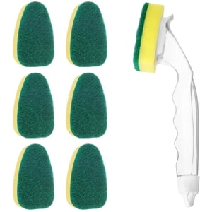 Heavy Duty Dish Wand with 7 Replaceable Sponge Heads