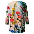thumbnail image 4 of TIMIFIS Hauts pour Femmes Manches 3/4 Décontractés Coupe Ample Tuniques Col Rond T-shirt Automne, 4 of 4