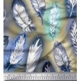 thumbnail image 1 of Soimoi polyester Crepe Fabric Leaves & Feather Print Sewing Fabric Yard 42 Inch Wide, 1 of 3