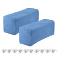 thumbnail image 1 of Unique Bargains 2pcs Stretch Armrest Covers, Couch Arm Covers with Twist Pin, Protector Slipcovers for Chairs Sofa Denim Blue, 1 of 7