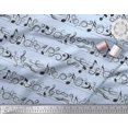 thumbnail image 2 of Soimoi Blue Cotton Duck Fabric Notes Musical Instrument Print Fabric by the Yard 42 Inch Wide, 2 of 5