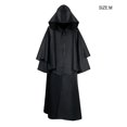 thumbnail image 3 of yingyy Halloween Cloak Hooded Scary Cape Solid Color Robe Costume Carnival Black M, 3 of 6