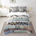 thumbnail image 2 of YST Rustic Farmhouse Comforter Set with Sheets, 7-Piece, Mountains, Black Sketch Line, King Size, 2 of 5