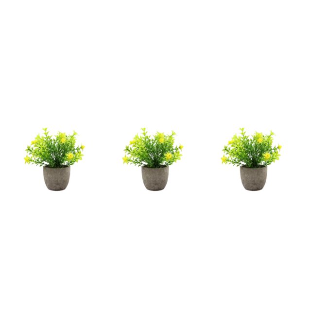 Decodeary Green Eco-friendly Artificial Money Tree In Pot Long-lasting Durability Realistic Appearance yellow babysbreath 3Set