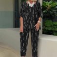 thumbnail image 1 of Ensembles d'Été pour Femmes Imprimé Col Rond Manches Mi-Longues Chandail à Enfiler Hauts + Pantalon Ensemble de Pantalons Ensembles de Pantalons Femmes Tenue 2 Pcs en Liquidation, 1 of 6