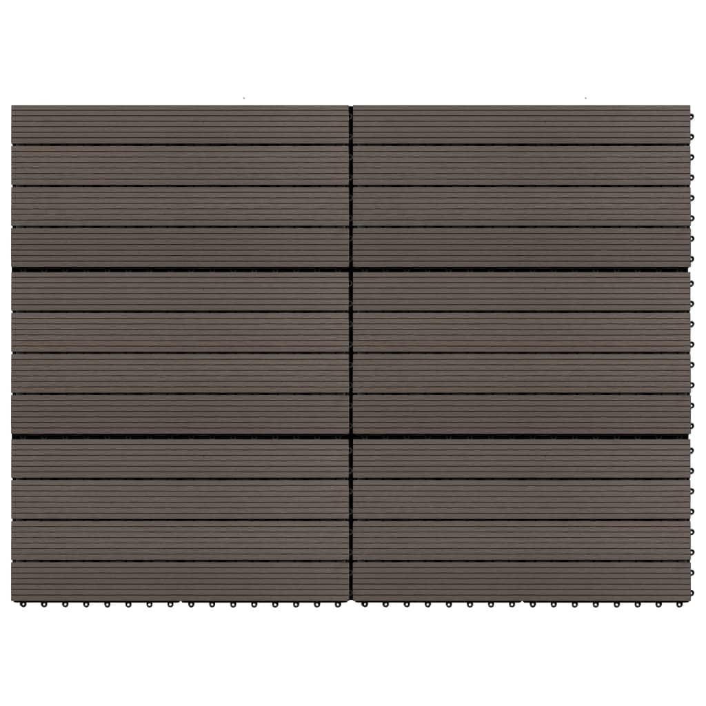 vidaXL Tuiles de Terrasse 6 Pcs WPC 60x30 cm 1,08 M2 Brun Foncé