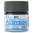 thumbnail image 1 of Acrysion Color - Khaki Green (Flat/US Combat Uniform) (N80) 10ml Flat Acrylic Paint, 1 of 1