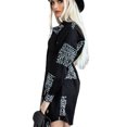 thumbnail image 3 of DYMADE Womens V Neck Letter Print Long Sleeve Top Shirt, 3 of 3