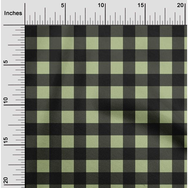 oneOone Silk Tabby Fabric Gingham Check Print Fabric BTY 42 Inch Wide