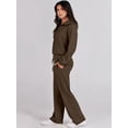 thumbnail image 3 of Women 2 Piece Outfits Sweatsuit Set 2023 Fall Oversized Half Zip Sweatshirt Wide Leg Sweatpant Lounge Set Tracksuit, 3 of 4