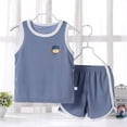 thumbnail image 3 of Girls Spring Outfits Quick Drying Vest Set Summer Ice Silk Two Piece Children'S Wear Newborn Boy Clothes Gray 4-5 Years, 3 of 3