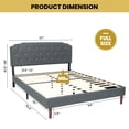 thumbnail image 4 of Costway Full Upholstered Bed Frame Adjustable Diamond Button Headboard Easy Assembly, 4 of 10