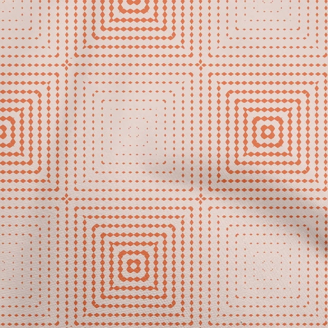 oneOone Velvet Orange Fabric Geometric Sewing Material Print Fabric By The Yard 58 Inch Wide