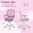 thumbnail image 3 of Costway Kids Desk Chair Swivel Mesh Children Computer Chair with Adjustable Height Purple, 3 of 10