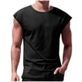 thumbnail image 1 of Timegard Tank Tops Men Crewneck Cap Sleeve Solid Color Basic Tee Casual Comfy Shirts Top Blouse Summer, 1 of 5