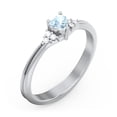 thumbnail image 3 of Birthstone Heart Ring with Shoulder Accents - Aquamarine (March), 3 of 4