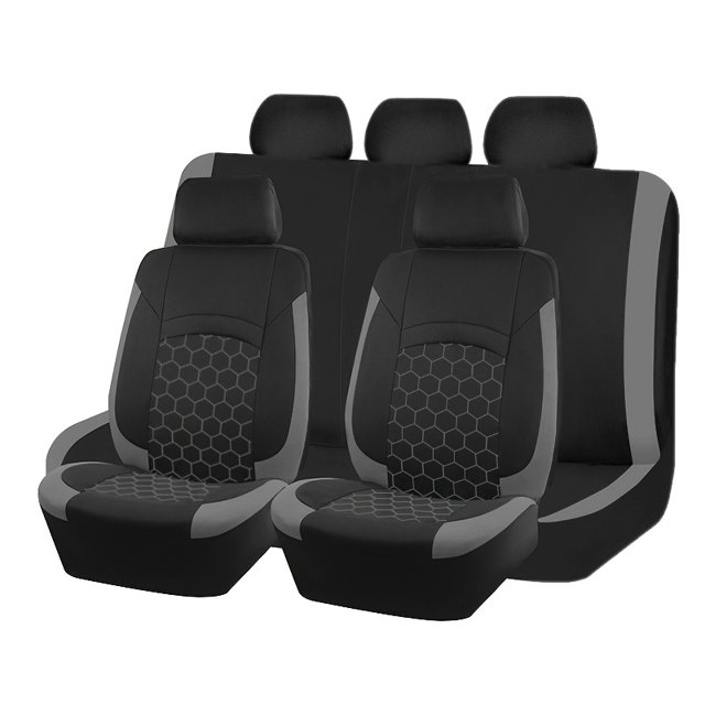 Estbridge Universal Fit Car Seat Covers Set - 9pcs Airbag Compatible All-Season Polyester Covers with Sponge Filling Machine Washable - For Men & Women - Suitable for All Vehicles - Pe