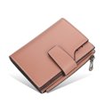 thumbnail image 2 of pitrice Fashion Women Wallets Solid Color PU Short Design Card Holder Zipper Hasp Purse Simple Style Handbag Coin Keys Bag Dark pink, 2 of 9