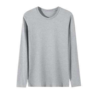 fatyb T-Shirts à Manches Longues pour Hommes Grande Taille Col Ras du Cou T-Shirts Basiques à Manches Longues T-Shirts Décontractés pour Hommes