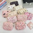 thumbnail image 2 of Cute Cartoon Floral Quilted Coin Purse Mini Canvas Wallet Multi-Functional Storage Bag Women Makeup Lipstick Bags Jewelry Packing Bag, 2 of 4