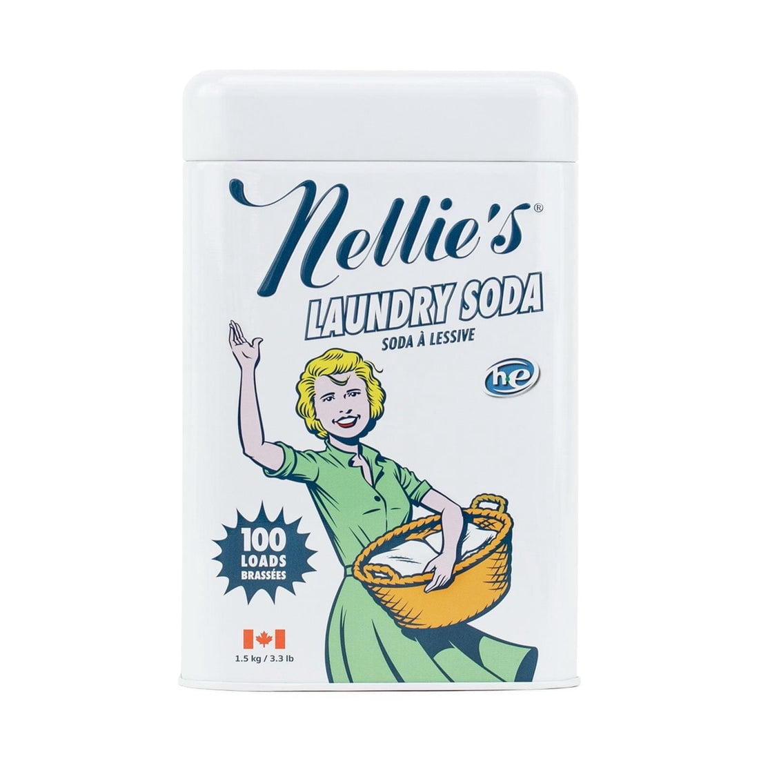 Poudre à lessive Nellie's, 100 charges, 1,5 kg, Détergent à lessive