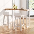 thumbnail image 4 of Costway 24.5" Wood Bar Stools Set of 2 with Solid Back & Seat Mid Century Bar Chairs White, 4 of 8