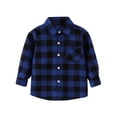 thumbnail image 4 of 2 Pack(Blue 1PCS & Brown 1PCS) Multipack Flannel Jacket Plaid Shirt Set Long Sleeve Lapel Button Down Shacket Shirt Top Coat Outwear, 4 of 4
