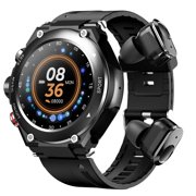 WSBDENLK T92 Smartwatch with Earbuds Mp3 Bluetooth Earphones 3-In-1 1.28-Inch Smartwatch with Built-In Wireless Earbuds Speaker Circular Fitness Music,Clearance Sale，Summer Fall Savings