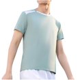 thumbnail image 2 of Styesk T Shirts for Man Solid-Color Casual Elastic Sports Short Sleeved Round-Neck Blouses, 2 of 6
