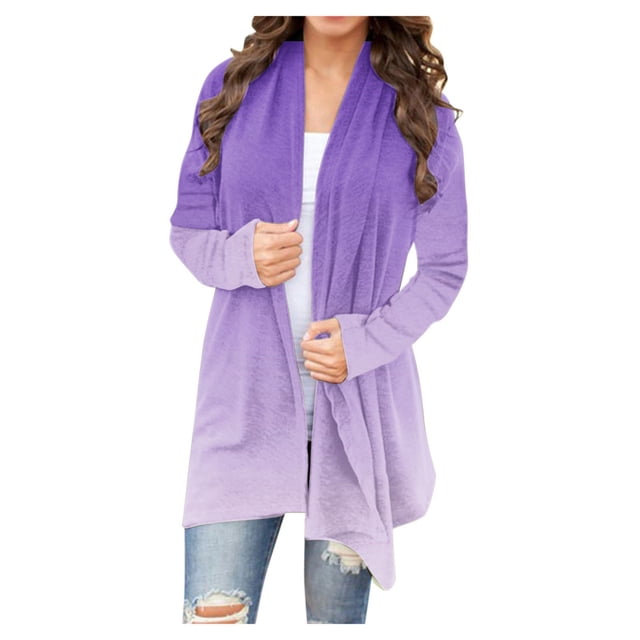 Pisexur Veste pour Femmes, Cardigans à devant Ouvert, Manteaux Trench, Vestes d'Automne, Mode pour Femmes, Cardigan Imprimé à Manches Longues