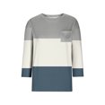 thumbnail image 3 of FAIWAD Womens 3/4 Sleeve Tunic Tops Color Block Round Neck Shirt Soft Lightweight Loose Top with Chest Pockets, 3 of 3