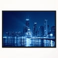 thumbnail image 2 of Design Art Nuit De Chicago Bleu  Sur Toile Encadrée, 2 of 4