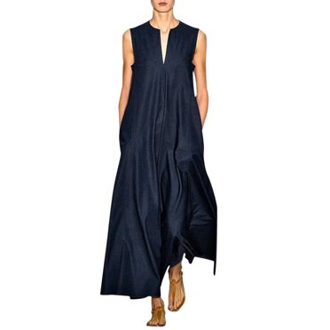 Ketyyh-chn99 Robes Décontractées pour Femmes Robe Maxi Manche à Volants à Étages Évasée Robe Mini Noir,P
