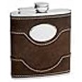 thumbnail image 2 of Cow Leather Hip Flask Holding 6 oz - Pocket Size, Stainless Steel, Rustproof, Screw-On Cap - Black Gift Box Included, 2 of 4