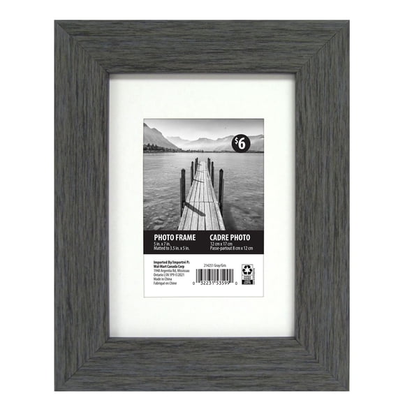 Cadre photo Tinta feutré à gris foncé 12cm x 17 cm/8,9 cm x 12,7 cm