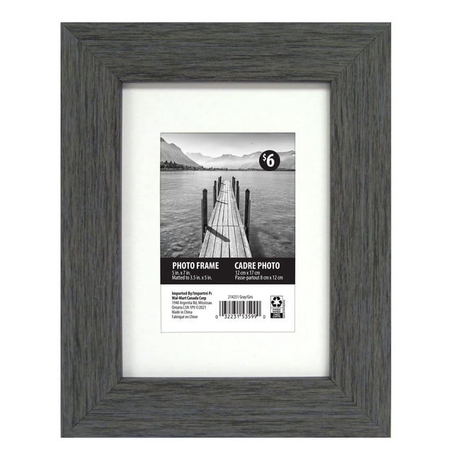 Cadre photo Tinta feutré à gris foncé 12cm x 17 cm/8,9 cm x 12,7 cm