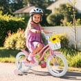 thumbnail image 2 of Costway Vélo pour Enfants 16 Pouces Bicyclette Ajustable pour Tout-Petit avec Roues Stabilisatrices pour Fille de 4 à 7 Ans Rose, 2 of 10