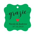 thumbnail image 1 of Darling Souvenir GRAZIE Thank You Wedding Favors Gift Paper Tag Custom Party Hang Tags-Green-50 Tags, 1 of 1