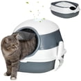 thumbnail image 1 of PawHut Cat Litter Box with Lid, Covered Litter Box w/ High Sides, White, 1 of 9