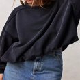 thumbnail image 2 of Spring Solid Color Loose Pullover with Crewneck and Long Sleeves for Women, 2 of 4