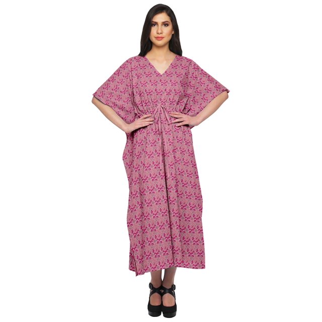 Moomaya Caftan pour Femmes Grande Taille Tenue d'Été Sortie de Plage Kimono Robe Caftan - XS-M