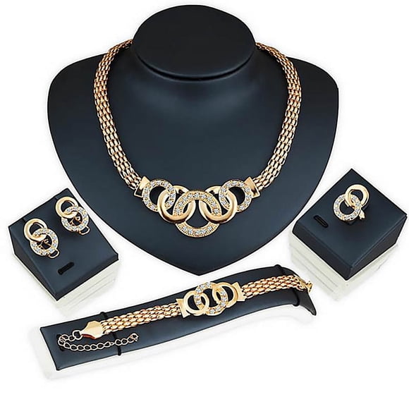 African Jewelry Set Dubai Gold Silver Jewelry Sets For Women Round Wedding Jewellery Set Bridal Costume Jewelery