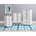 thumbnail image 4 of Craydon Six-Drawer Wide Roll Cart, Whitewash, 4 of 8