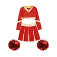 thumbnail image 3 of Sxiwei Kids Girls Cheerleading Uniform Cheer Outfits Metallic Patchwork Competition Performance Costume B01 10, 3 of 5