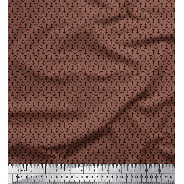 Soimoi Rayon Fabric Anchor Hook Shirting Decor Fabric Printed Yard 42 Inch Wide